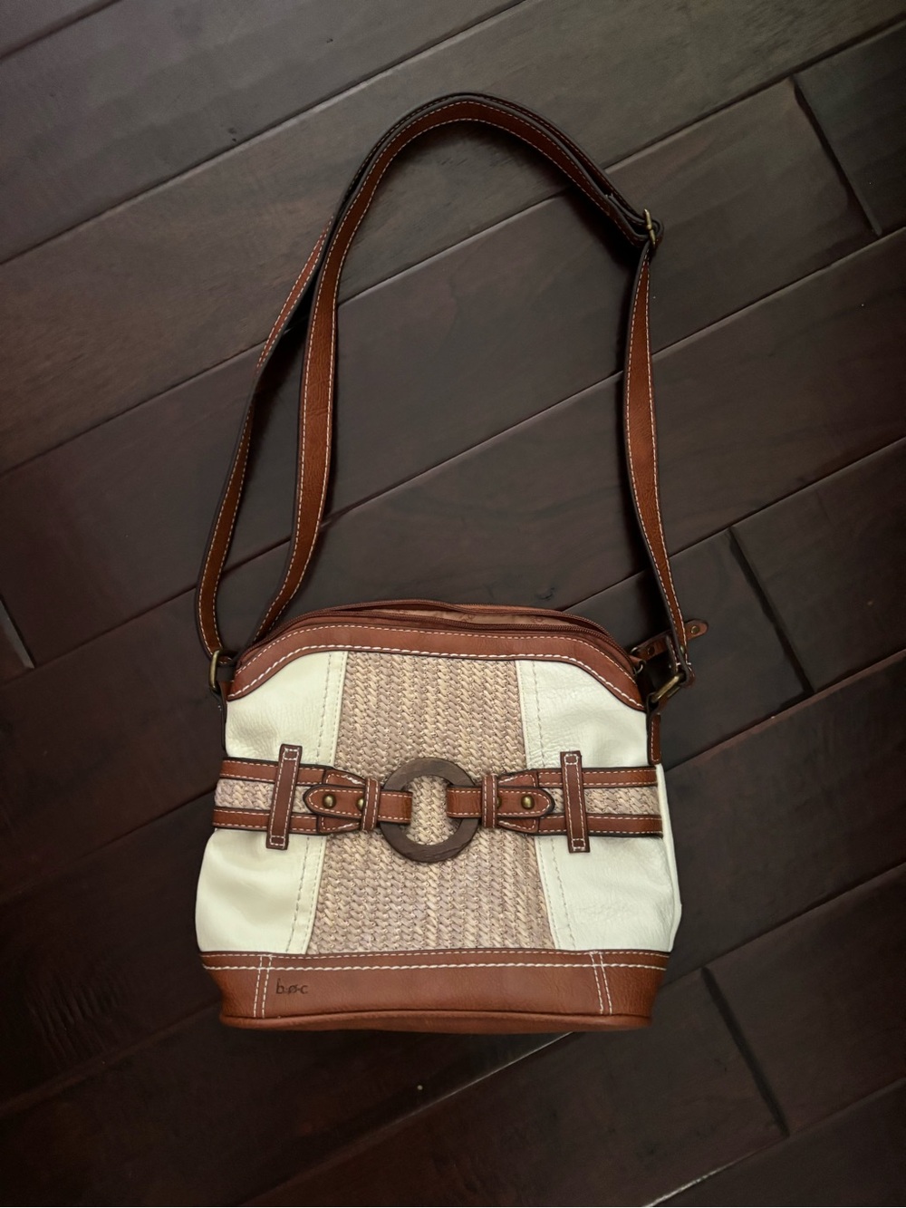 BORN CONCEPT BOC Cream Brown Vinyl Straw